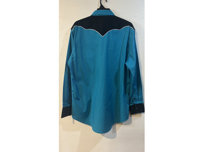 Rock and Roll Denim Throwback Western Embroidered Pearl Snap