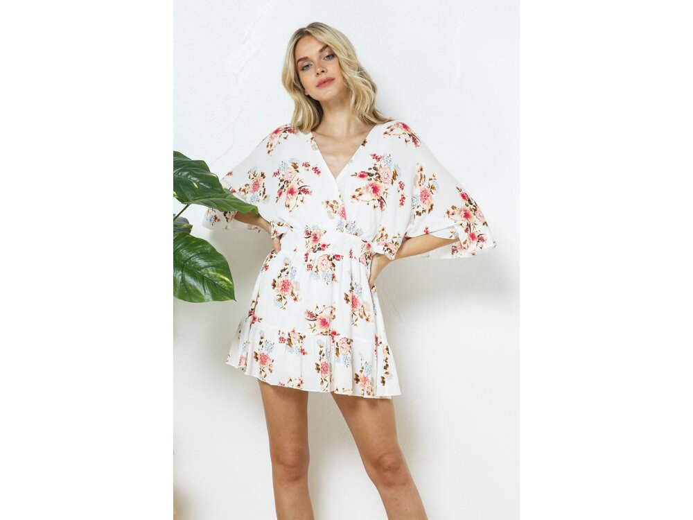 Blue B White Floral Dress with Shorts