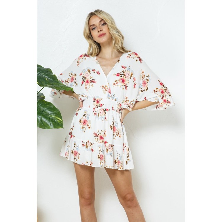 Blue B White Floral Dress with Shorts