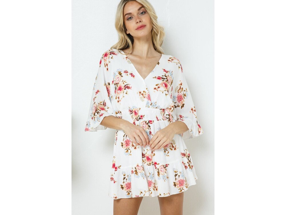 Blue B White Floral Dress with Shorts