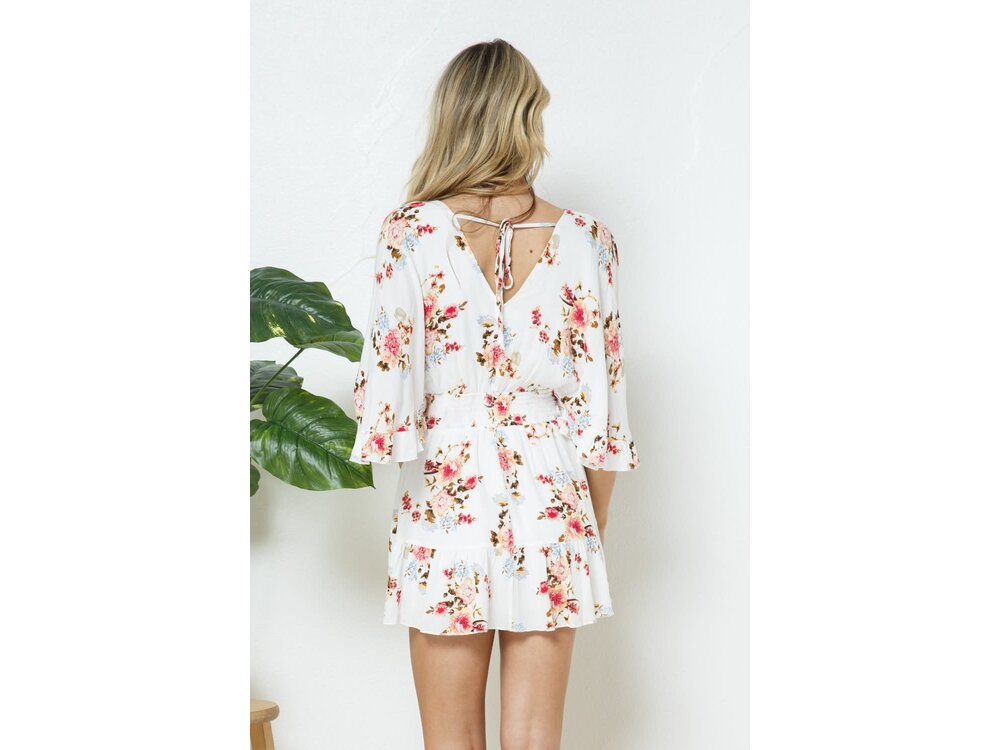 Blue B White Floral Dress with Shorts