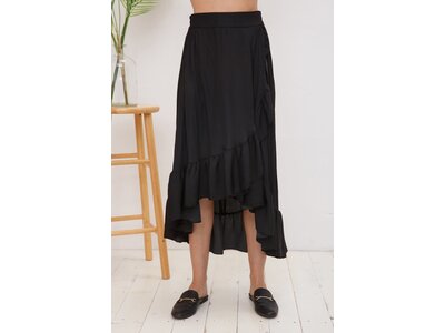 Blue B Black Satin HighLow Wrap Skirt