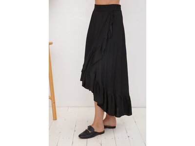 Blue B Black Satin HighLow Wrap Skirt