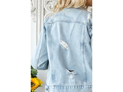 Veveret Distressed Denim with Crystal Details and Fringe