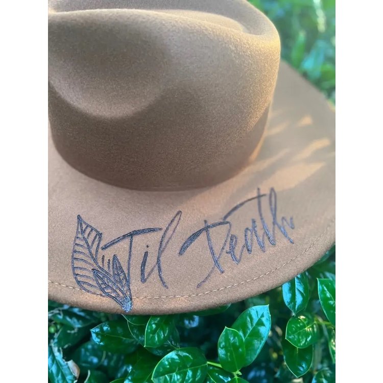 "Till Death" Custom Hat in Cream