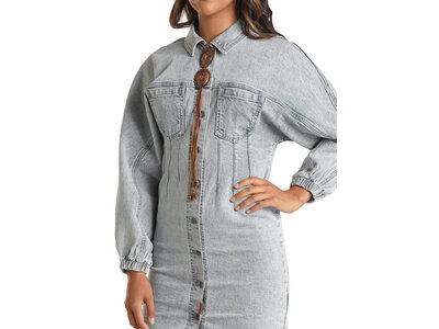 Rock and Roll Denim Denim Button Up Dress