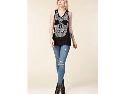 Vocal Skull Cut-Out Tank Top
