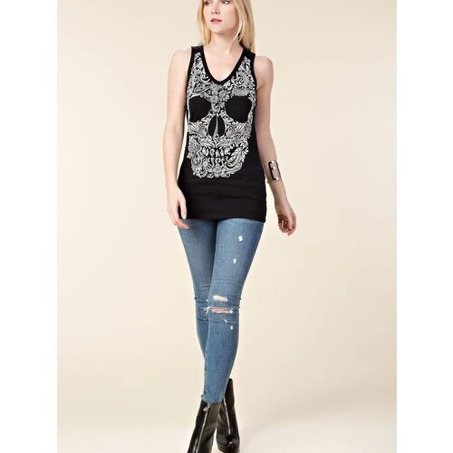 Vocal Skull Cut-Out Tank Top