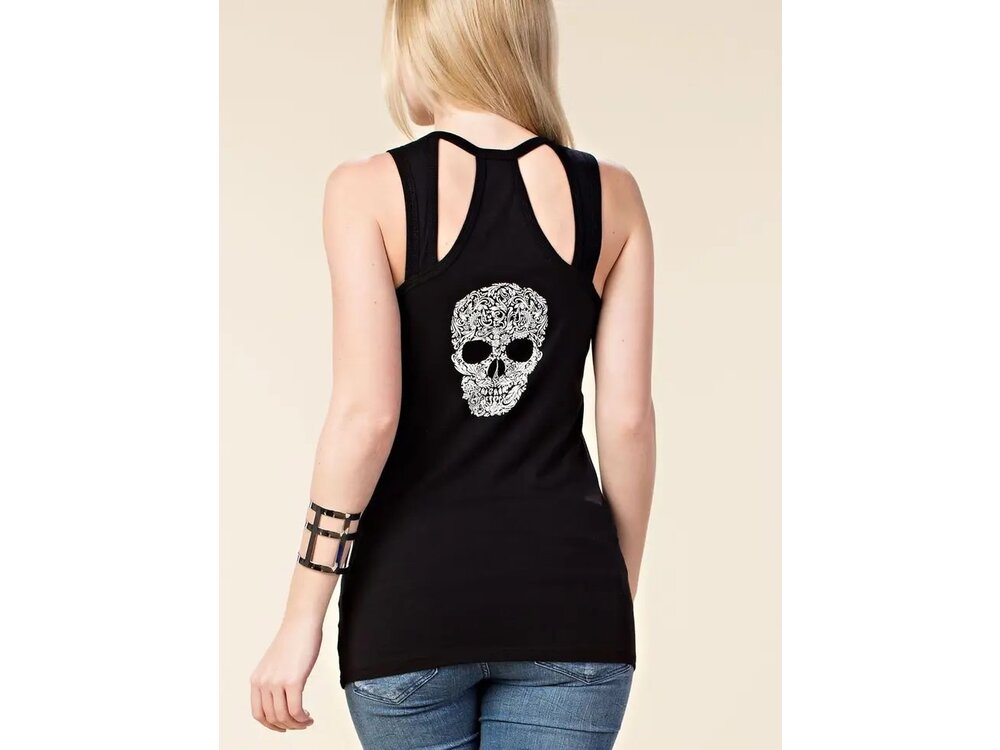 Vocal Skull Cut-Out Tank Top