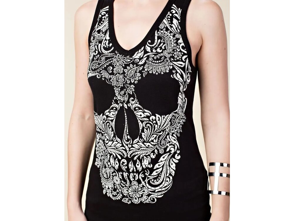Vocal Skull Cut-Out Tank Top