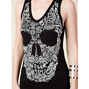 Vocal Skull Cut-Out Tank Top