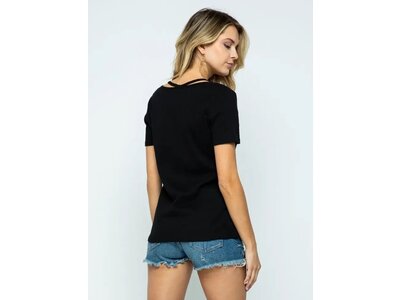 Vocal Bull Skull Cut-Out Neckline Tee