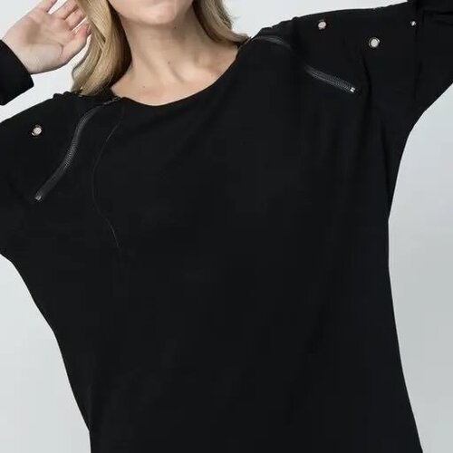 Vocal Long Sleeve Top with Grommets and Zipper