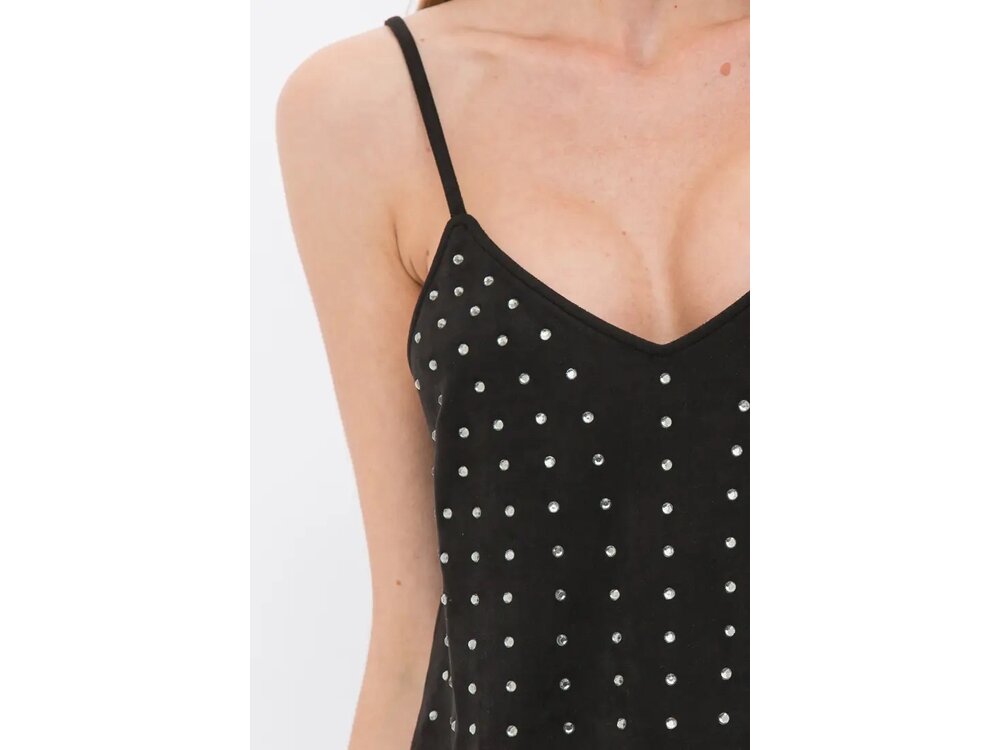 Vocal Suede Rhinestone Dress