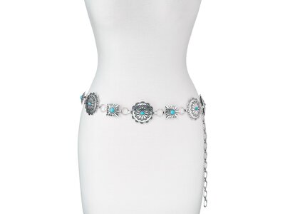 Turquoise and Square Concho Belt