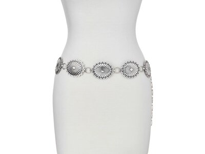 Classic Round Concho Belt- Silver