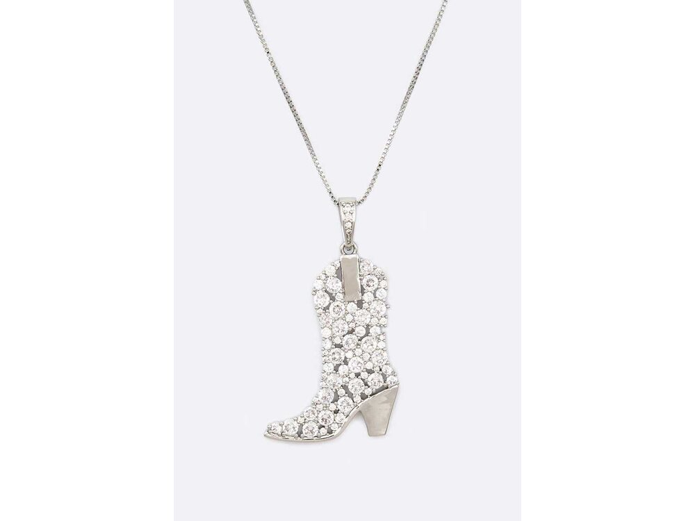 Crystal Boot Pendant Necklace