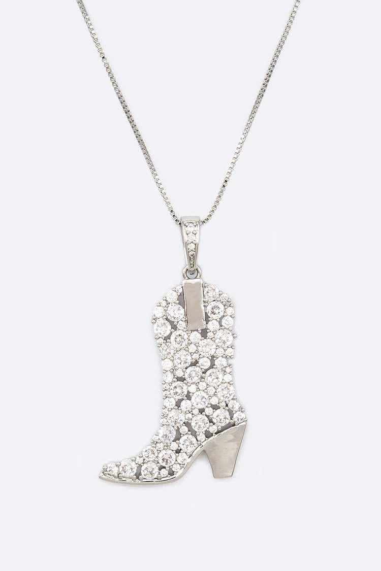 Crystal Boot Pendant Necklace Alternate Route Outfitters