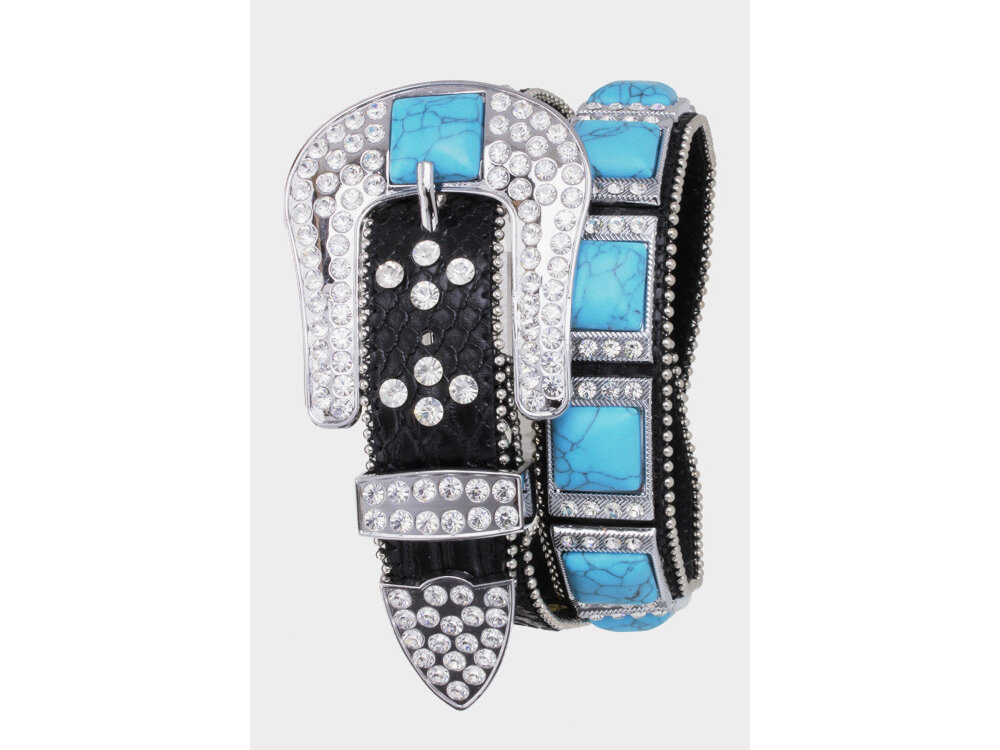 Turquoise Square Stone Belt - S/M