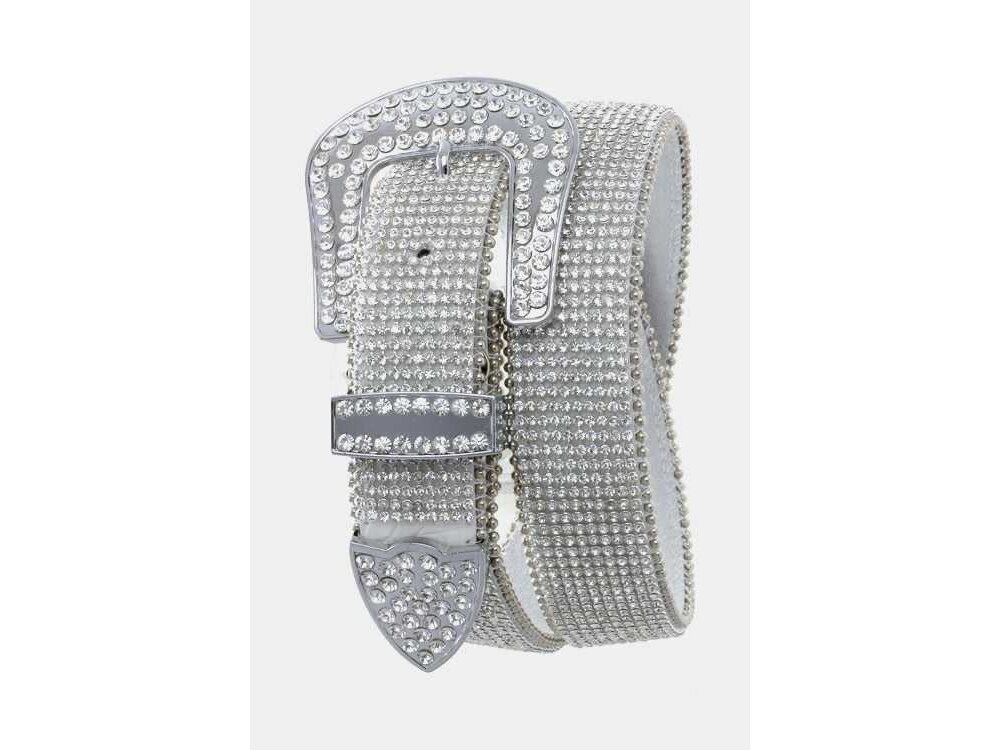 Full Rhinestone Belt - White- M/L