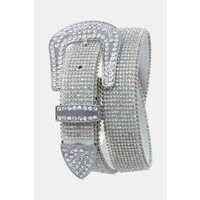 Full Rhinestone Belt - White- M/L
