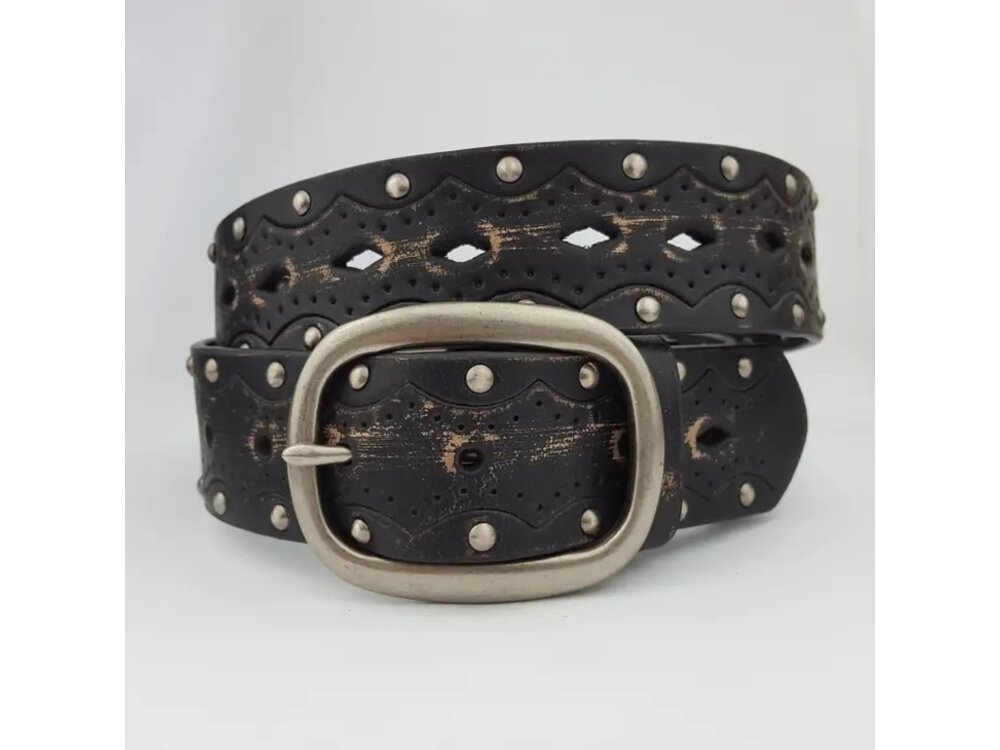 Vintage Hand Distressed Studded Belt