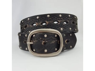 Vintage Hand Distressed Studded Belt