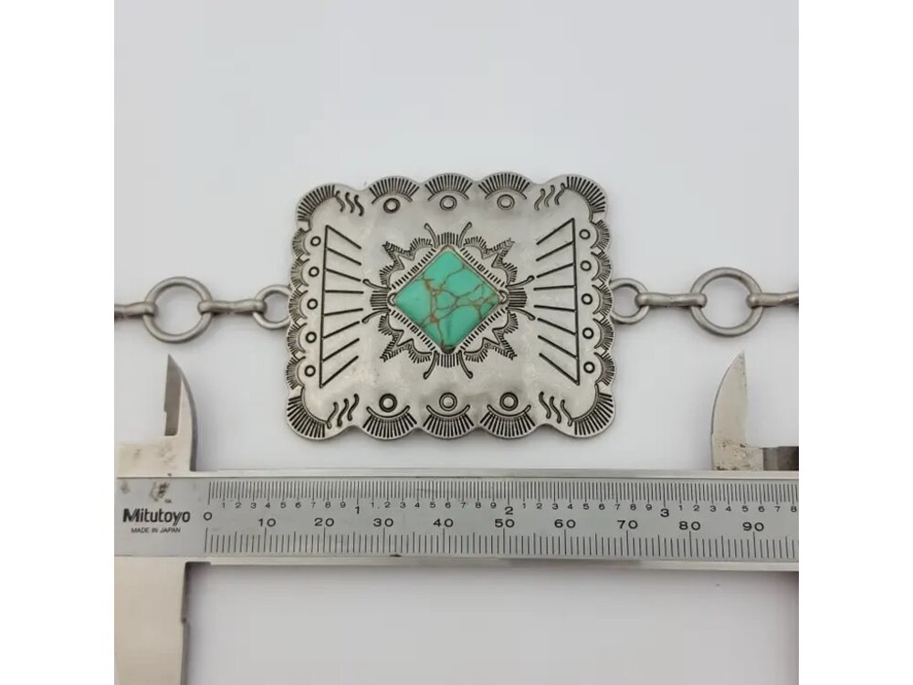 PLUS - Western Silver Square Concho Belt