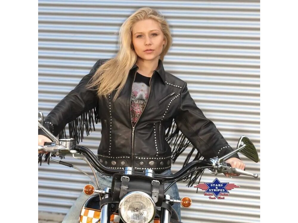 Stars & Stripes Brooklyn - Genuine Leather Concho Hem Jacket