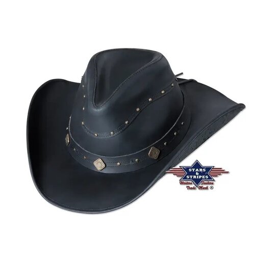 Stars & Stripes Dundee Leather Western Hat - M