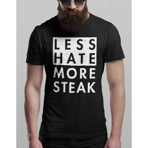 Hunt Hook Eat Less Hate More Steak Tee