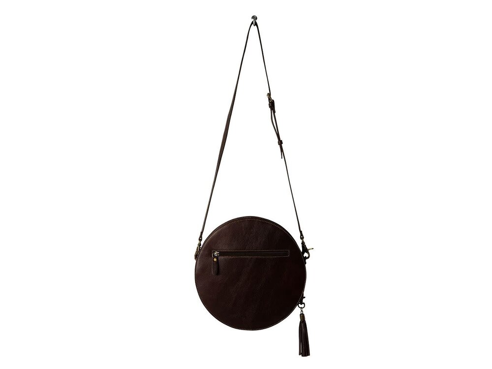 Myra Bags Magnolia Morn Hand-Tooled Round Bag