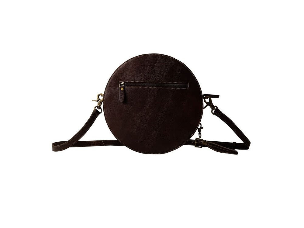 Myra Bags Magnolia Morn Hand-Tooled Round Bag