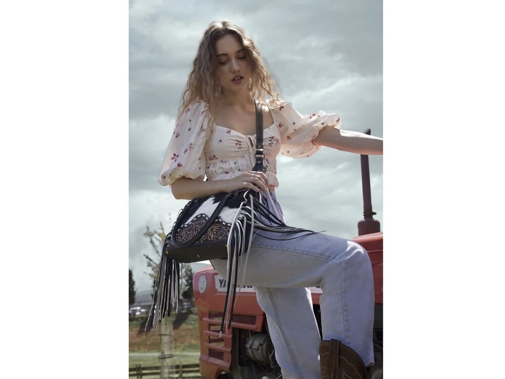 Myra Bags Durango Hand-Tooled Fringe Conceal Carry Bag