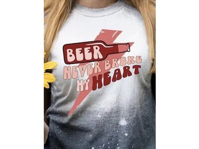 Beer Never Broke Heart - Acid Wash  Tee