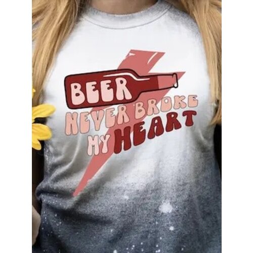 Beer Never Broke Heart - Acid Wash  Tee