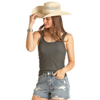 Ribbed Tank with Studs - Black