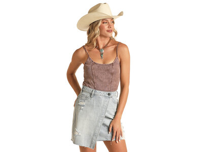 Rock and Roll Denim Exposed Seams Tank