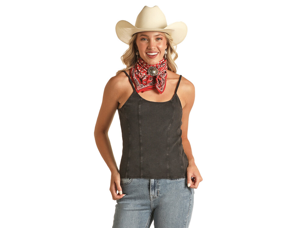 Rock and Roll Denim Exposed Seams Tank