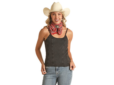 Rock and Roll Denim Exposed Seams Tank