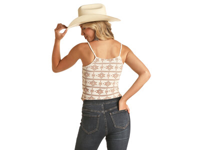 Rock and Roll Denim Exposed Seams Aztec Tank