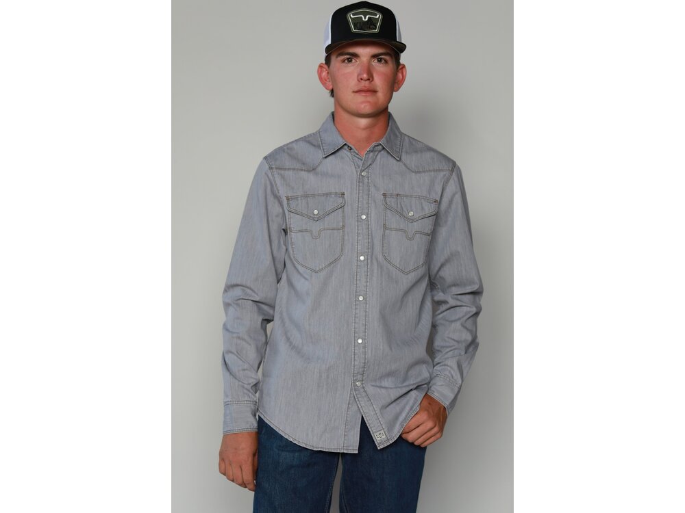 Kimes Ranch Grimes Dress Shirt- Grey Denim