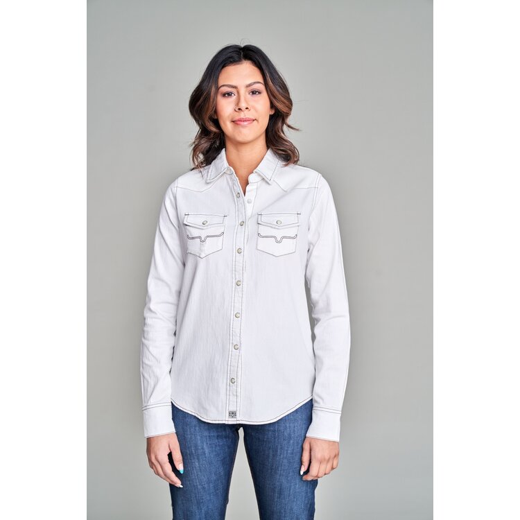 Kimes Ranch Kaycee Denim Top- Winter White