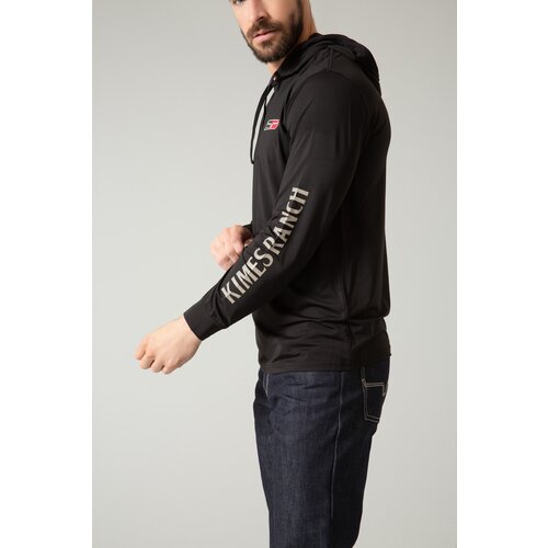 Kimes Ranch Ninja Tech Tee with Hood- Black-