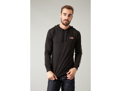 Kimes Ranch Ninja Tech Tee with Hood- Black-