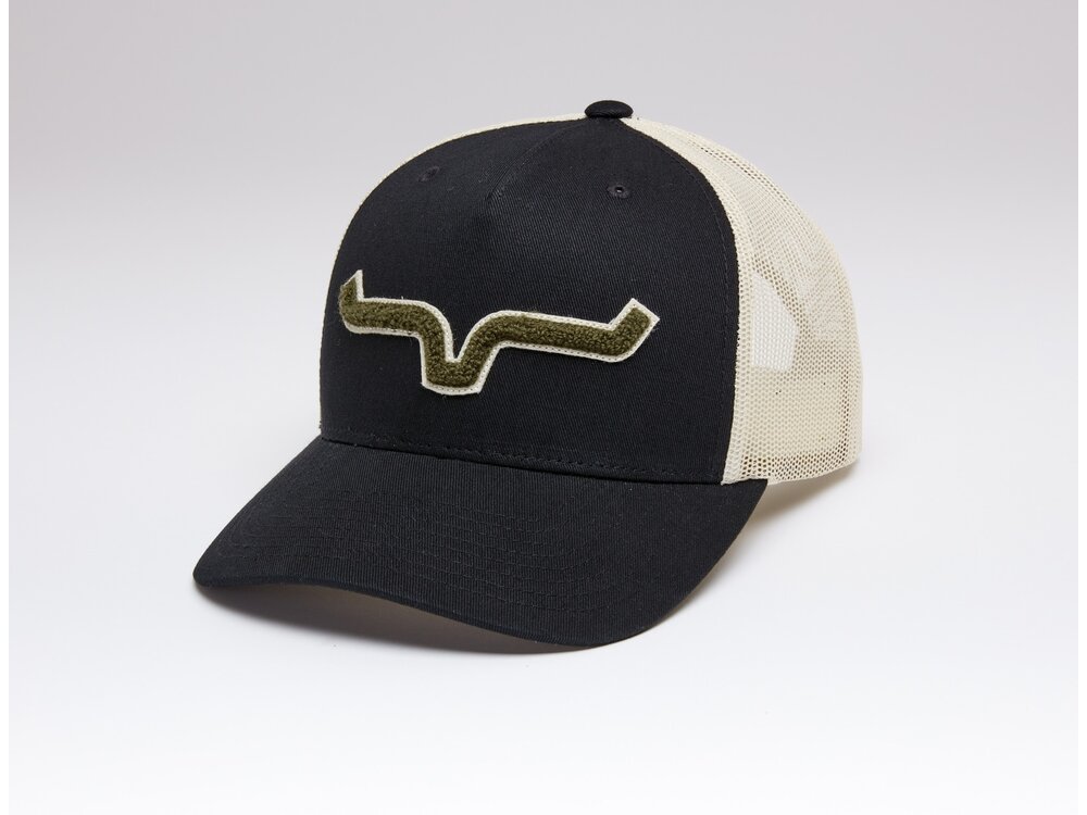 Kimes Ranch Tracker Trucker Hat- Black