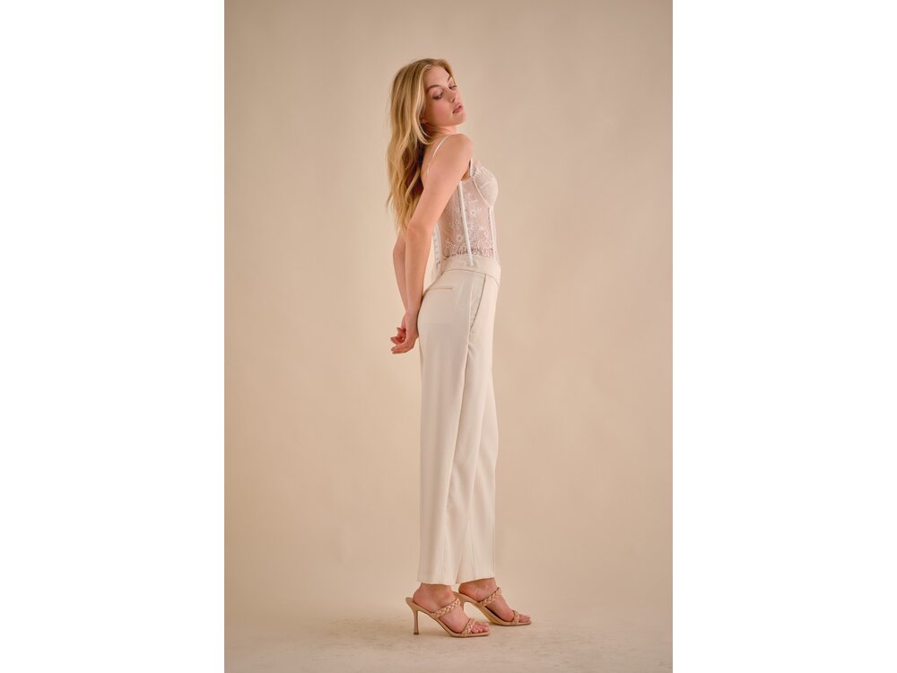 Lace Bustier Top- White-