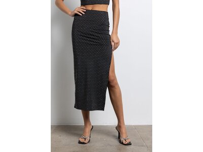 Embellished Midi Skirt with Slit