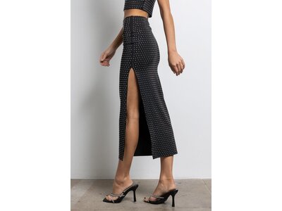 Embellished Midi Skirt with Slit