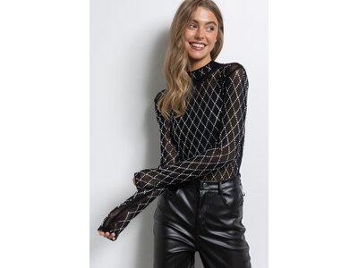 Diamond Pattern Crystal Bodysuit